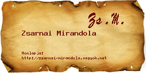 Zsarnai Mirandola névjegykártya